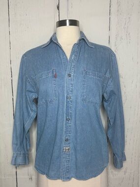 Bugle Boy Blue Denim Casual Button-Down Shirt